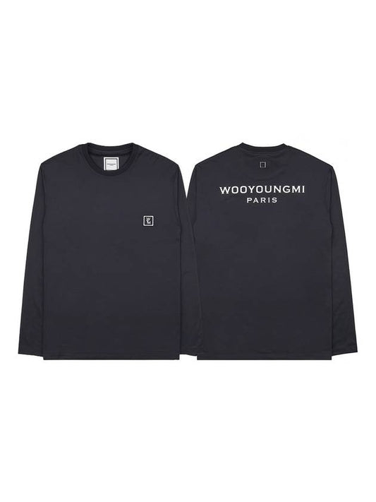 Cotton Back Logo Long Sleeve T-Shirt Black - WOOYOUNGMI - BALAAN 1