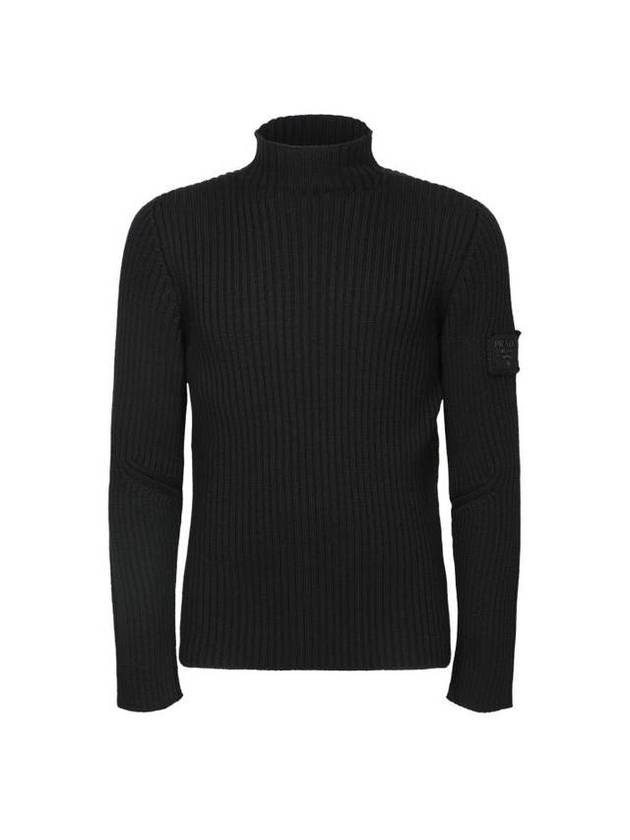 Wool Turtleneck Sweater Black - PRADA - BALAAN 1