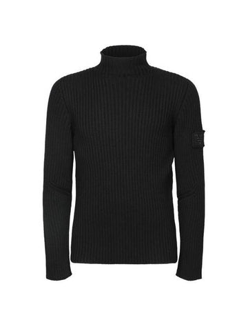 Wool Turtleneck Sweater Black - PRADA - BALAAN 1