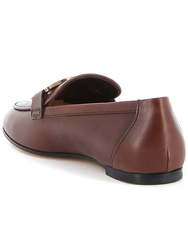 Kate Metal Logo Leather Loafers Brown - TOD'S - BALAAN 5