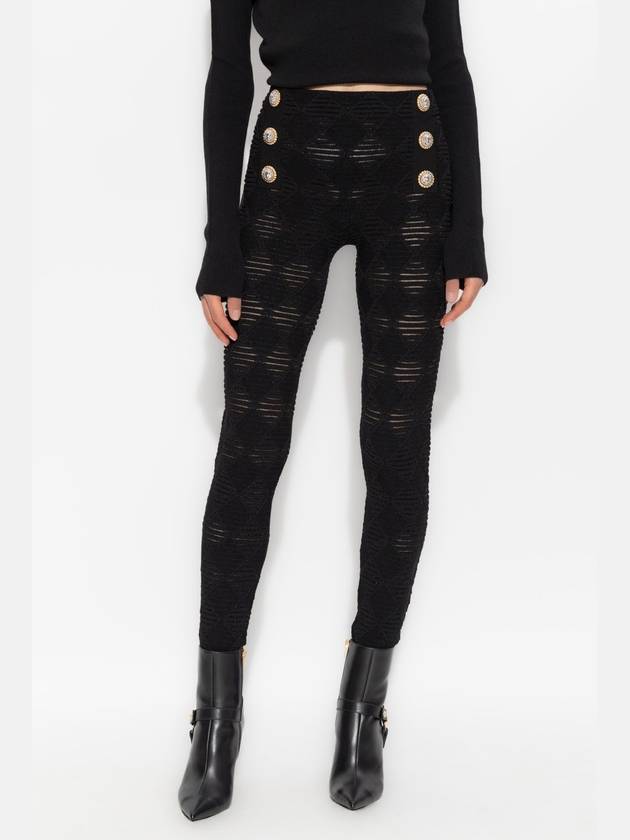 Balmain Leggings With Decorative Buttons, Women's, Black - BALMAIN - BALAAN 3