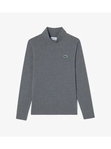 Women s Turtleneck Long Sleeve T Shirt Charcoal Gray - LACOSTE - BALAAN 1