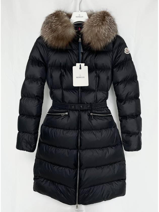 Boedic Fox Fur Women s Long Padding Black - MONCLER - BALAAN 6