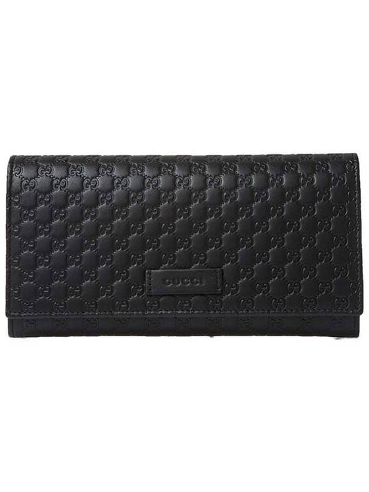 Women's Micro GG Ssima Flap Continental Long Wallet Black - GUCCI - BALAAN 1