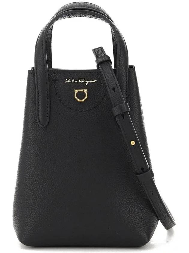 Gancini Mini Bag Black - SALVATORE FERRAGAMO - BALAAN 3