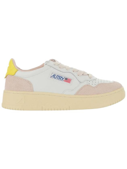 Medalist Yellow Tab Suede Low Top Sneakers White - AUTRY - BALAAN.