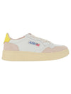 Medalist Suede Yellow Tab Low Top Sneakers White - AUTRY - BALAAN 1