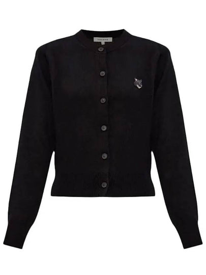 Bold Fox Head Patch Regular Cardigan Black - MAISON KITSUNE - BALAAN 2