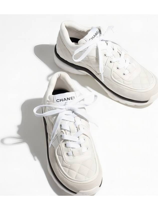 CC Logo Fabric Suede Low-Top Sneakers Light Grey - CHANEL - BALAAN 7