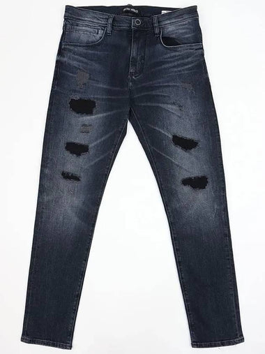 Slim patch denim medium blue JN163 - IKALOOOK - BALAAN 1