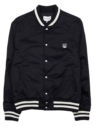 Maison Kitsune Men's Foxhead Patch Blouson Jacket LM02233WW0093 BK - MAISON KITSUNE - BALAAN 1