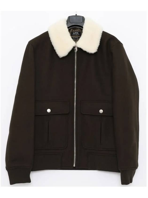 Men's Ben Faux Fur Collar Jacket Green - A.P.C. - BALAAN 3