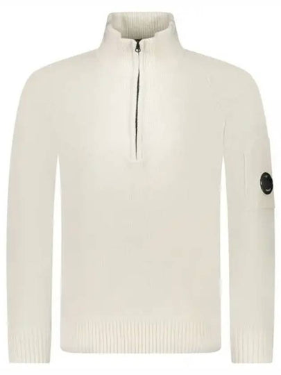 Lambswool GRS Half Zipped Knit Top White - CP COMPANY - BALAAN 2