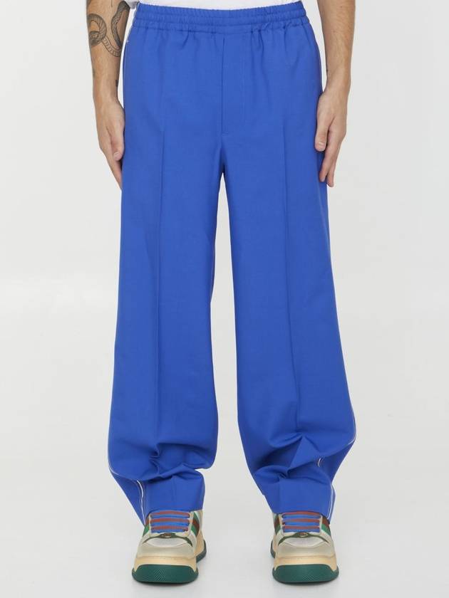 Interlocking G Wool Mohair Track Pants Blue - GUCCI - BALAAN 2