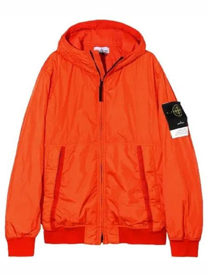 Men's Garment Dyed Crinkle Reps Recycled Nylon Primaloft TC Hooded Jacket Orange - STONE ISLAND - BALAAN 2