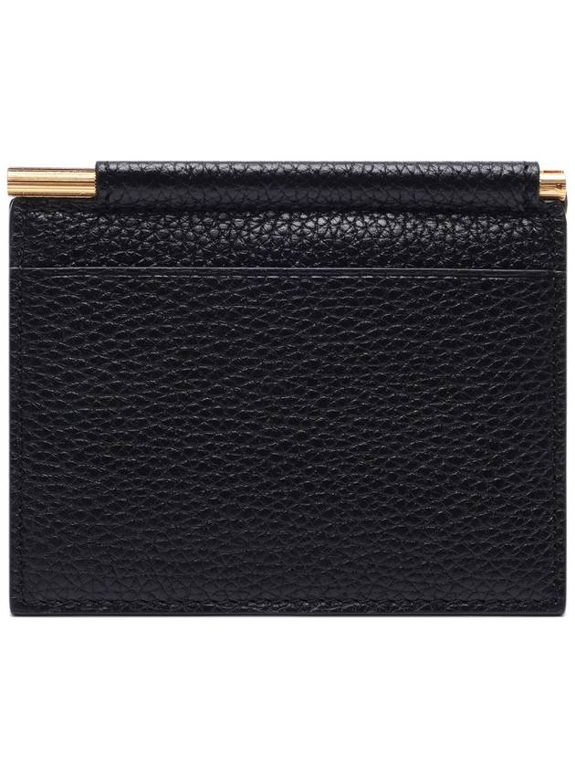 Men's T Line Leather Clip Card Wallet Black - TOM FORD - BALAAN 5