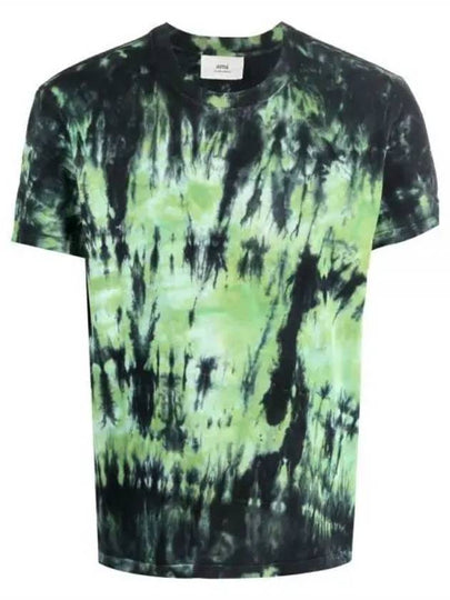 Tie Dye Short Sleeve T-Shirt Green - AMI - BALAAN 2