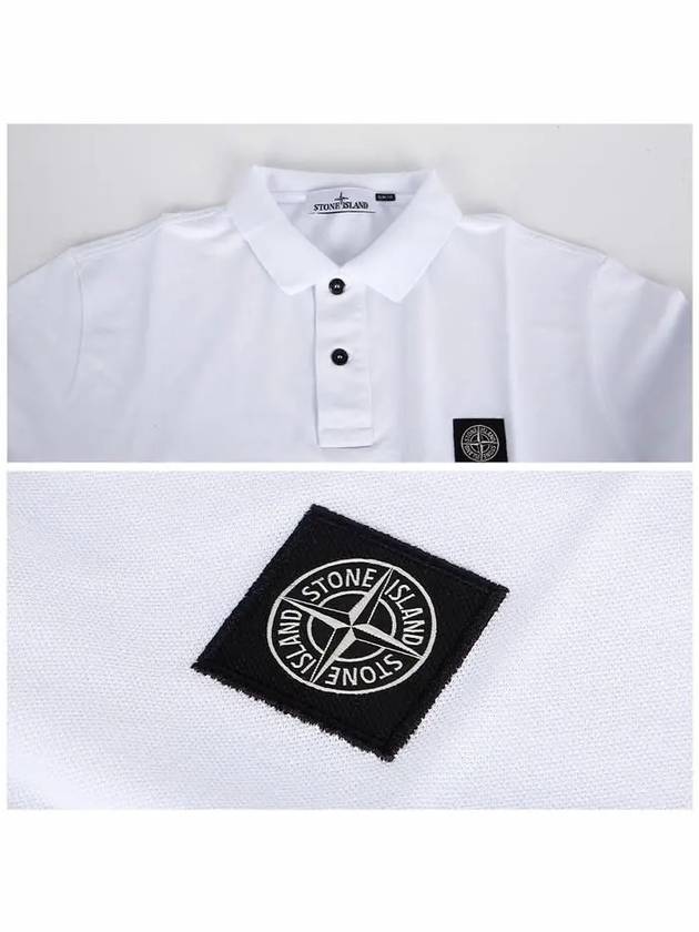 Pique Stretch Cotton Short Sleeve Polo Shirt White - STONE ISLAND - BALAAN 6