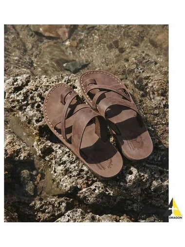 SANDALS NO 8 THE GOOD SHEPHERD BROWN NUBUCK Unisex - JERUSALEM - BALAAN 1