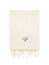 Logo Patch Fringe Muffler White - ACNE STUDIOS - BALAAN 1