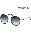 Eyewear Iconic Swan Round Sunglasses Black - SWAROVSKI - BALAAN 5