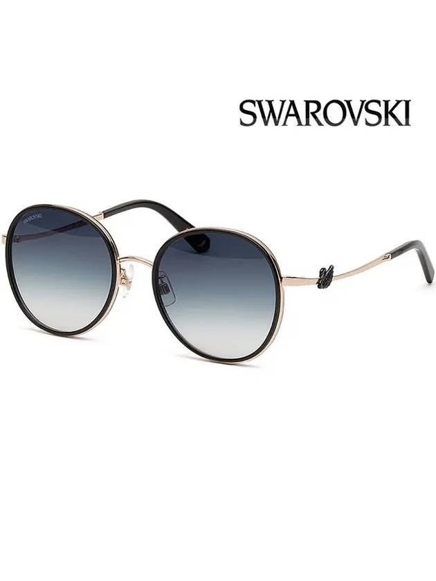 Eyewear Iconic Swan Round Sunglasses Black - SWAROVSKI - BALAAN 5