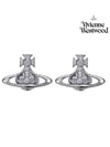 Lorelei Stud Brass Earrings Silver - VIVIENNE WESTWOOD - BALAAN.