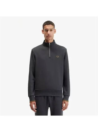 Fred Perry Baseline Half Zip Up Sweatshirt V07 AFPM2413574 - FRED PERRY - BALAAN 1