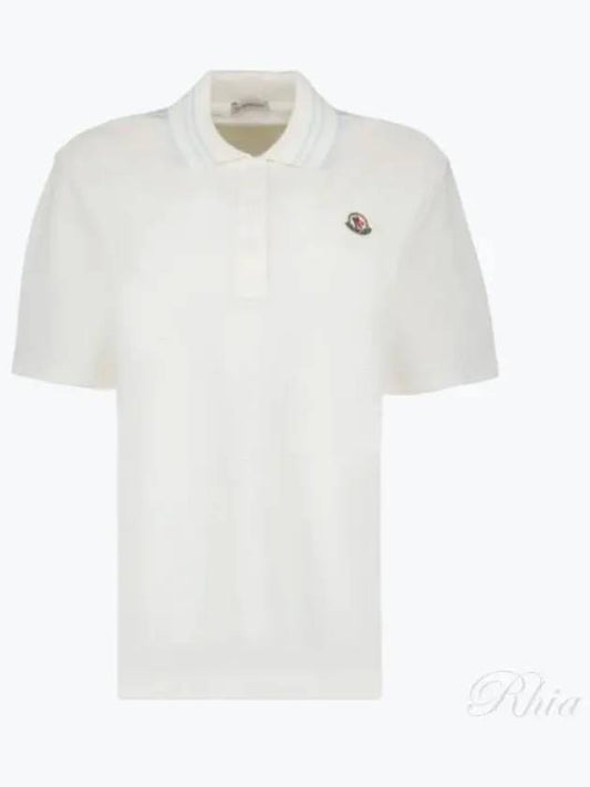 Logo Patch Short Sleeve Polo Shirt White - MONCLER - BALAAN 2