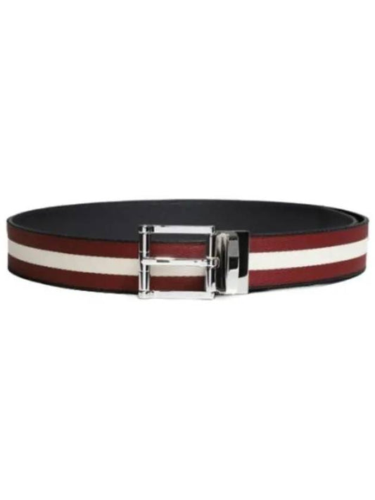 Logo Taylan 35MM Casual Reversible Belt Black Red - BALLY - BALAAN 2