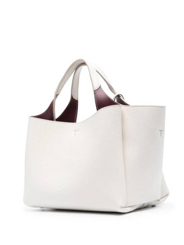 T Timeless Leather Mini Tote Bag White - TOD'S - BALAAN 3