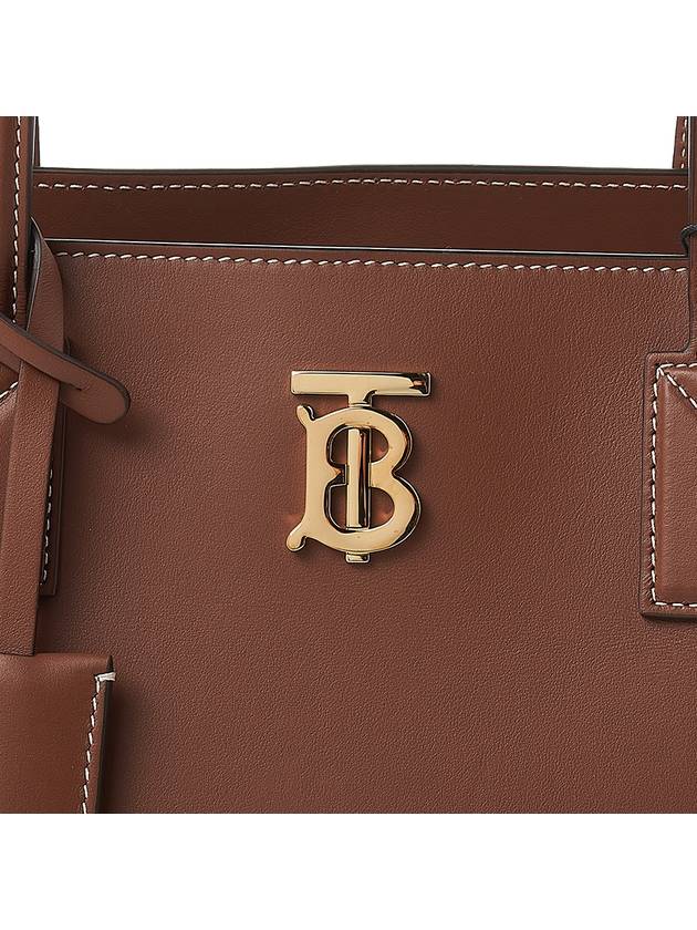 Monogram Motif Medium Leather Tote Bag Brown - BURBERRY - BALAAN 7