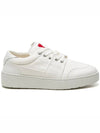 Heart Embroidered Denim Low-Top Sneakers White - AMI - BALAAN 2