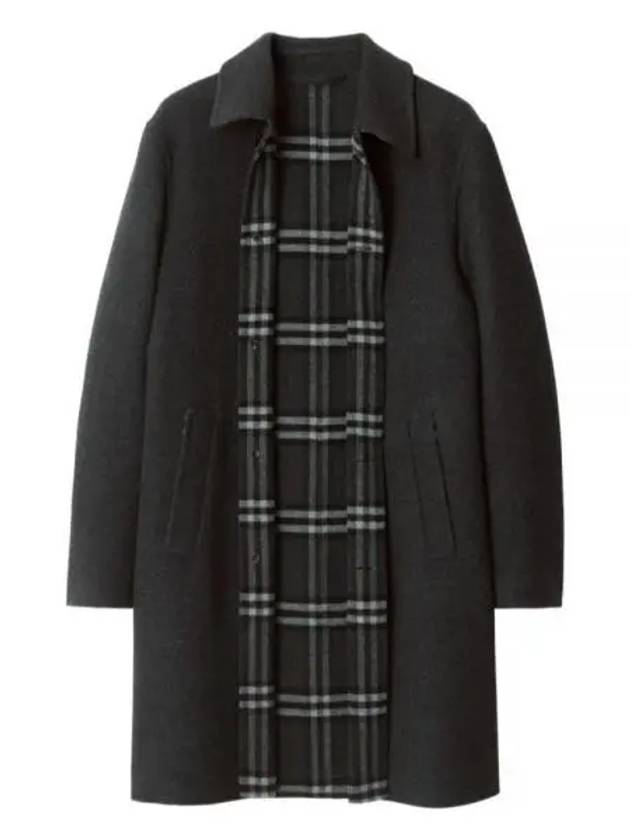 Worthing Mid Length Wool Car Single Coat Charcoal - BURBERRY - BALAAN 2