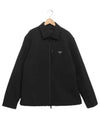 Triangle Logo Shirt Zip Up Jacket Black - PRADA - BALAAN 2