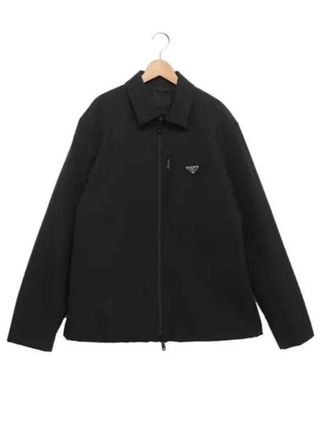 Triangle Logo Shirt Zip Up Jacket Black - PRADA - BALAAN 2