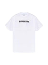 logo print cotton short sleeve t-shirt white - BURBERRY - BALAAN 1