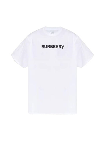 logo print cotton short sleeve t-shirt white - BURBERRY - BALAAN 1