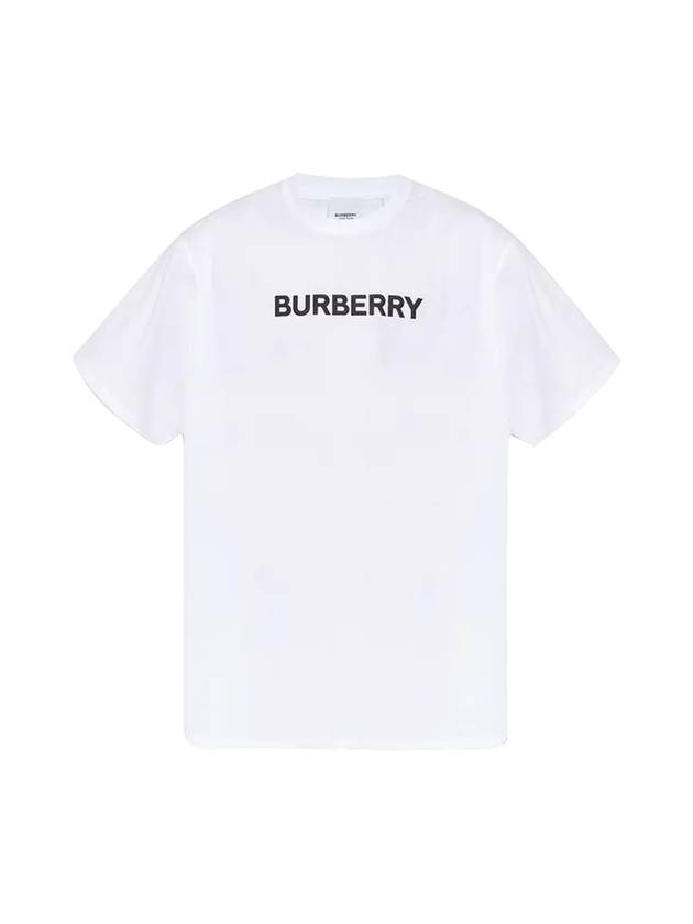 logo print cotton short sleeve t-shirt white - BURBERRY - BALAAN 1