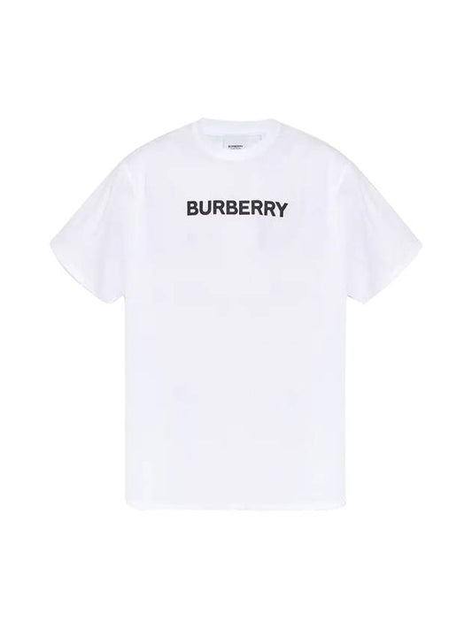 logo print cotton short sleeve t-shirt white - BURBERRY - BALAAN 1