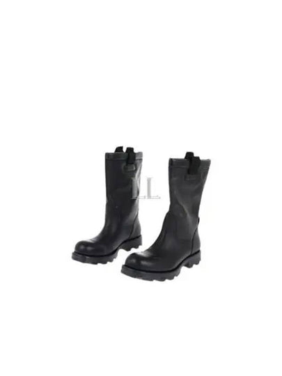 D Hammer Bt Zip D Leather Ankle Boots Black - DIESEL - BALAAN 2