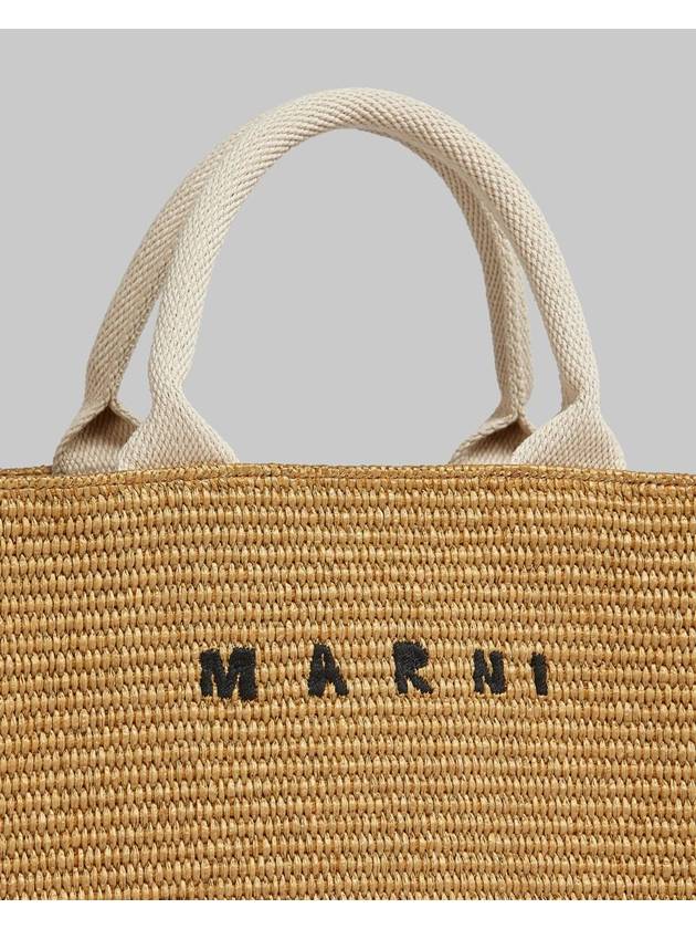 Small Raffia East West Tote Bag Brown - MARNI - BALAAN 5