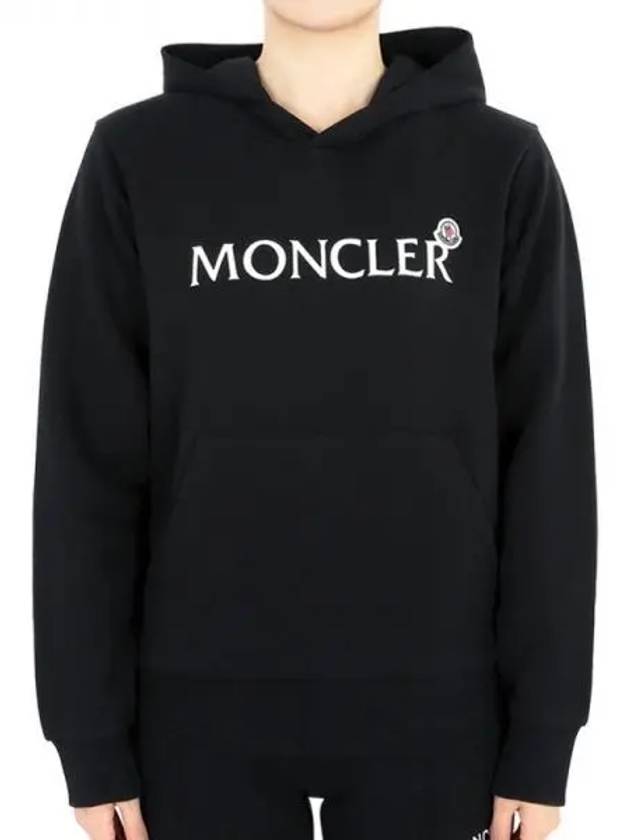 Kids lettering logo wappen hood sweatshirt black 8G00008 899PS 999 12 14A adult wearable 271759 1107868 - MONCLER - BALAAN 1