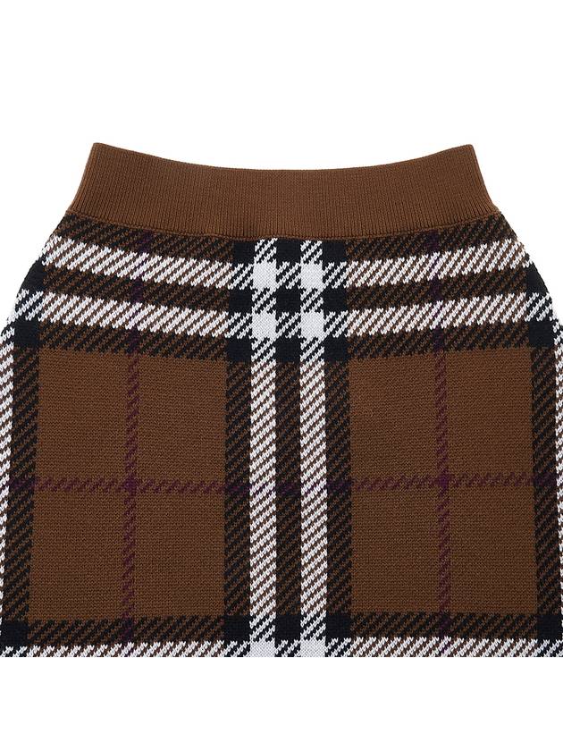 Check Jacquard Mini Pencil Skirt Brown - BURBERRY - BALAAN 4