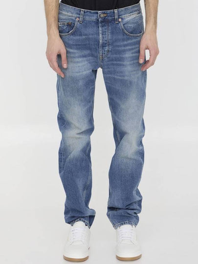 Back Logo Patch Biologics Cotton Jeans Blue - SAINT LAURENT - BALAAN 2