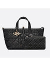 Toujours Macrocannage Calfskin Medium Tote Bag Black - DIOR - BALAAN 7