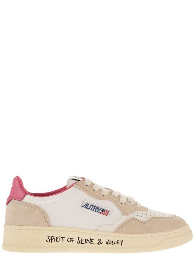 Women's Medalist Bi-Color Low-Top Sneakers White Pink Tab - AUTRY - BALAAN 2