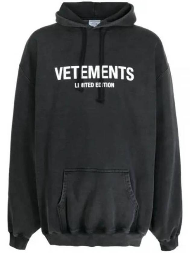 Logo Cotton Hoodie Black - VETEMENTS - BALAAN 2