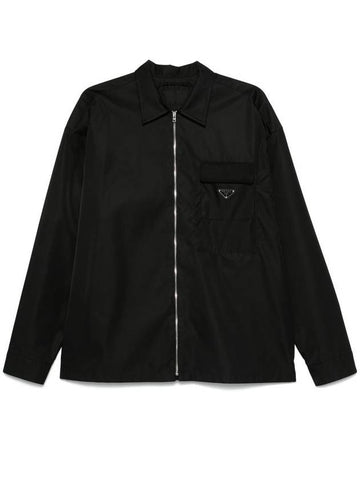 Prada Enamel-Logo Shirt Jacket - PRADA - BALAAN 1