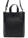 Rockstud VLTN Logo Tote Bag Black - VALENTINO - BALAAN 3